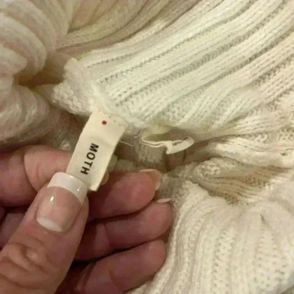 Anthropologie month ex sweater, sleeveless dress cream turtleneck size medium - Picture 7 of 9